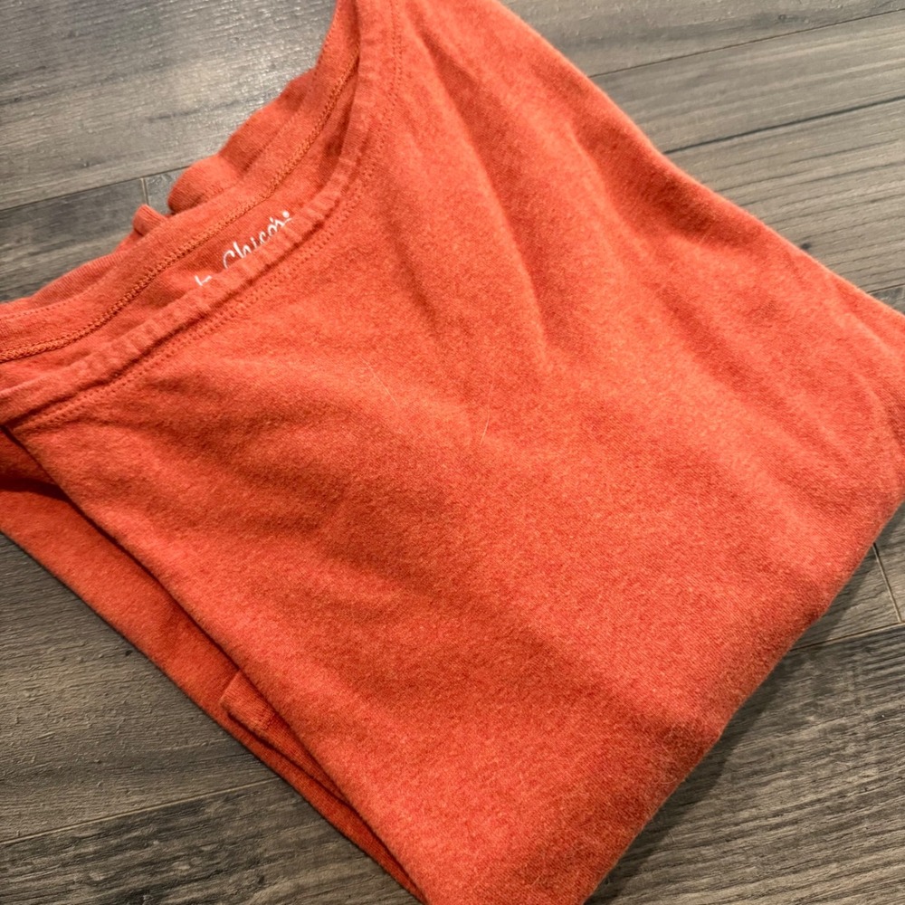 Chico's Long Sleeve Crewneck Top in Orange